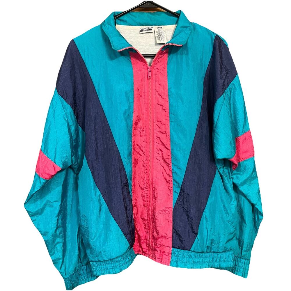 Vintage 90s Turquoise Windbreaker